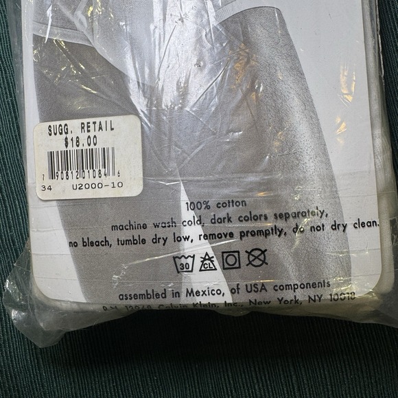 Vintage 3 Pack Calvin Klein Men White Full Rise Briefs Size 34 1994 100% Cotton - Picture 3 of 4